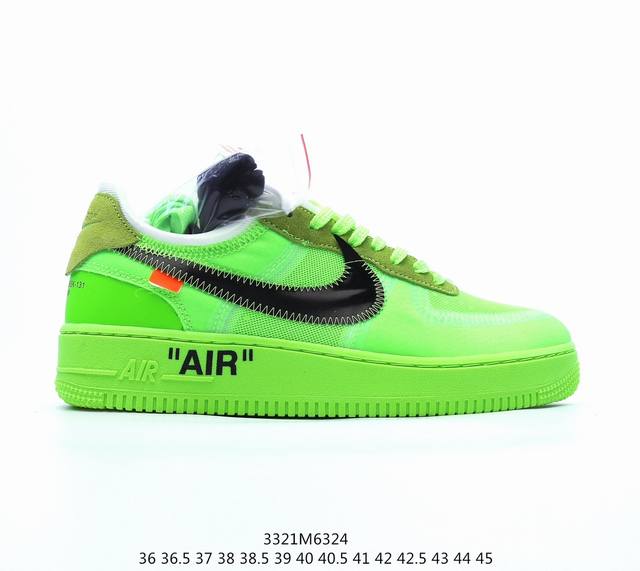 Off-White X Air Force 1 Af1 Ow联名 黑白荧光绿ao4606-001-700 36 36.5 37.5 38 38.5 39 40