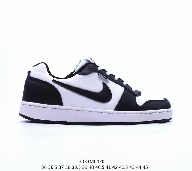 Nike Ebernon Low Prm “White Black”黑白熊猫配色 小空军低帮百搭透气休闲运动板鞋 独家头层版本 原数据独家私模大底 纯正版型 清