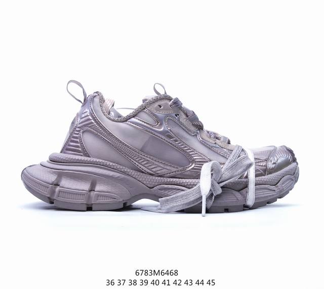 福利法国高端奢侈品牌-巴黎世家balenciaga 3Xl Extreme Lace Sneakers 3+系列低帮复古阔型底姥爹风潮流百搭休闲慢跑鞋“网织黑白