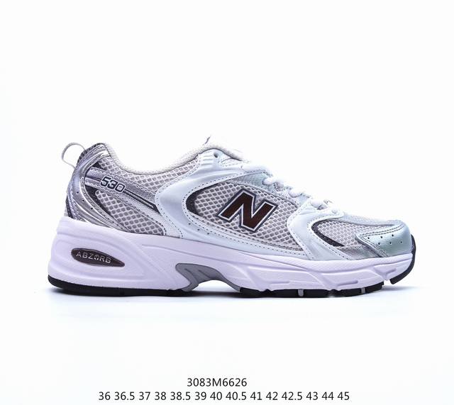 新百伦 Nb New Balance Mr530系列复古老爹风网布跑步休闲运动鞋 小众老爹鞋 New Balance 530系列鞋款最早风靡于 2000 年初的