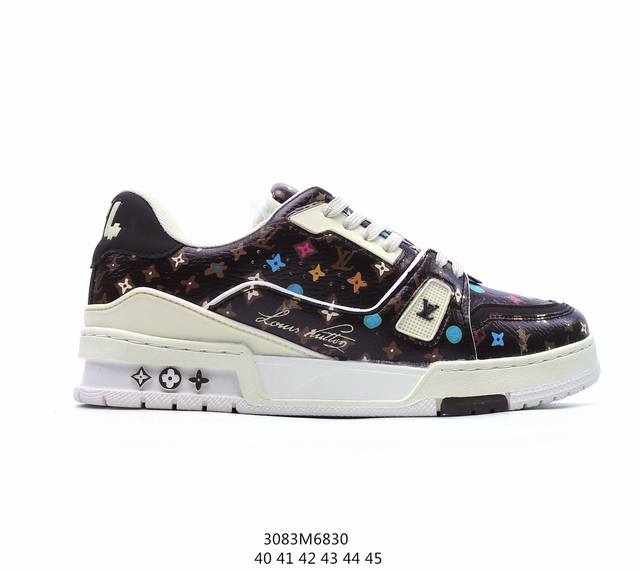 Lv路易威登louis Vuitton Trail Sneaker Low 休闲运动文化百搭篮球板鞋 致tpr光泽鞋底#耐弯折滴塑支持片#鞋垫嵌入超软脚感乳胶材