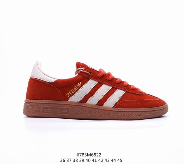 公司级adidas Handball Spezial 官方正确版本阿迪达斯经典款 复古休闲板鞋全鞋采用反毛皮制作 牛筋耐磨大底 承载青春情怀的板鞋 经典三条杠装