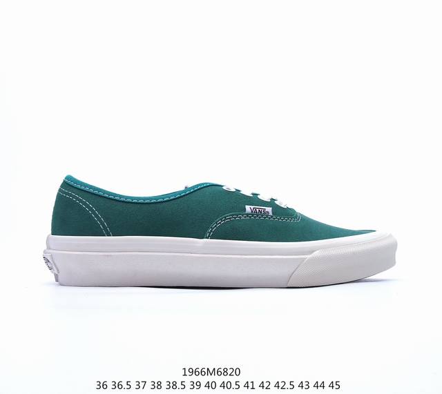 Vans 安纳海姆authentic 经典款墨绿色翻毛皮休闲板鞋 工艺：硫化 尺码：35-44 半 ，编码1966M6820