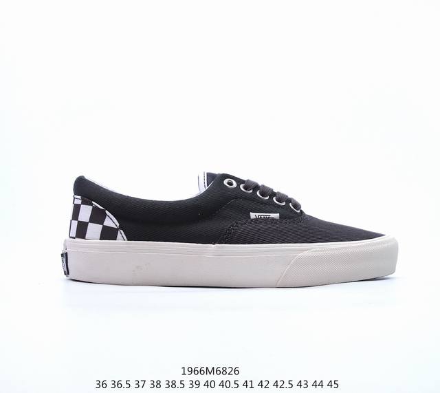 Vans Anaheim Factory Era 95 Dx 万斯 安纳海姆 黑白棋盘格 低帮硫化板鞋 帆布鞋 鞋身总体采用era 95设计，安纳海姆特有的黑色