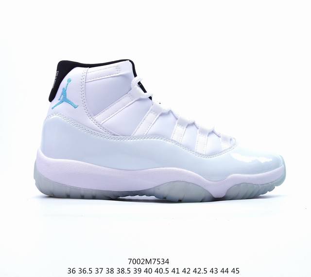 乔丹air Jordan 11Retrolowie 高帮 Aj11 乔丹11代 Aj11 乔11 低邦 白深蓝 乔丹篮球鞋系列 通过蓝白色的组合呈现整体轮廓，后