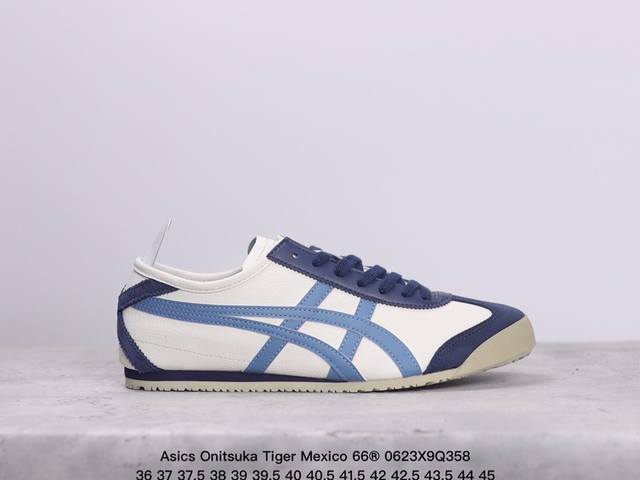 真标 Asics 亚瑟士 男女鞋真标半码制 日产经典老牌-鬼塚虎 Onitsuka Tiger Mexico 66经典墨西哥系列复古经典百搭板鞋休闲运动鞋慢跑鞋