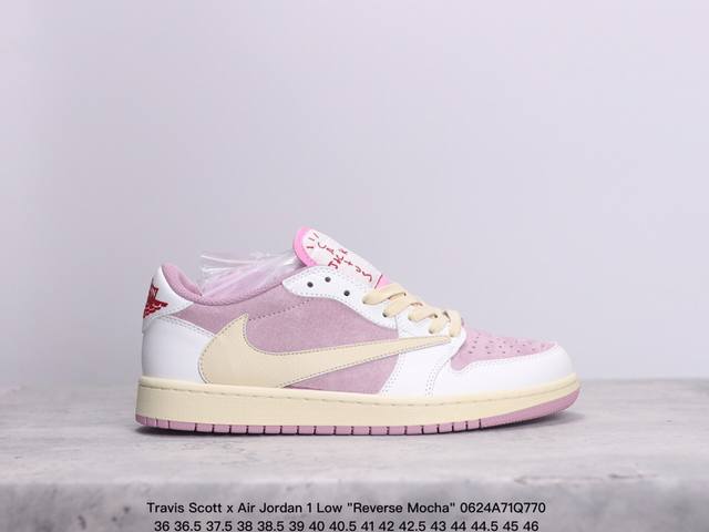 Travis Scott X Air Jordan 1 Low Reverse Mocha 低帮 白棕倒勾 Aj1 乔丹1代 Aj1 乔1 低邦 白棕倒钩联名