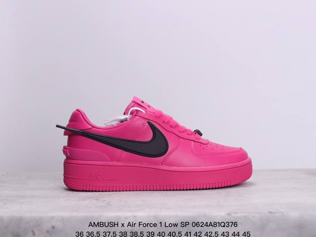 公司级ambush X Air Force 1 Low Sp 埋伏系列 空军联名合作款“皮革黑白大钩” 官方货号：Dv3464-001Size：35.5 36