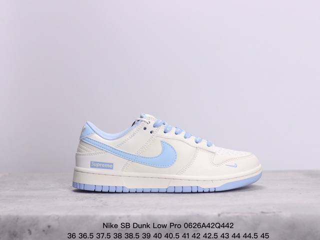 耐克nike Sb Dunk Low Pro 复古低帮 真标 休闲运动滑板板鞋。采用脚感柔软舒适zoomair气垫，有效吸收滑板等极限运动在落地时带来的冲击力，