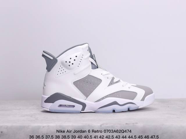 Nike Air Jordan 6 Retro”Georgetown“乔丹aj6代复古休闲文化篮球鞋“乔治城灰蓝麂皮” 货号：Ct8529-012 尺码：36～