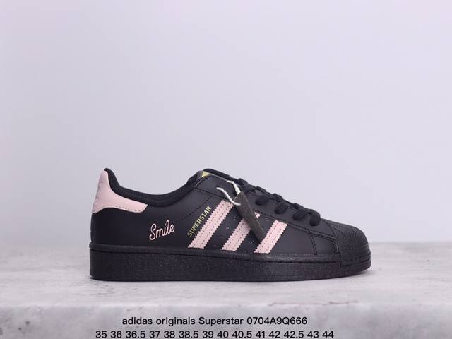 阿迪达斯adidas Originals Superstar防滑耐磨轻便透气 低帮 贝壳头板鞋 黑粉 35-44半 Xm0 4Q666 - 点击图像关闭