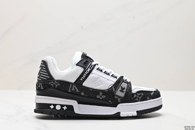 全新lv路易威登louis Vuitton Trainer Sneaker Low休闲运动文化百搭板鞋 尺码:36-45 Id:Jdf556-Hdr