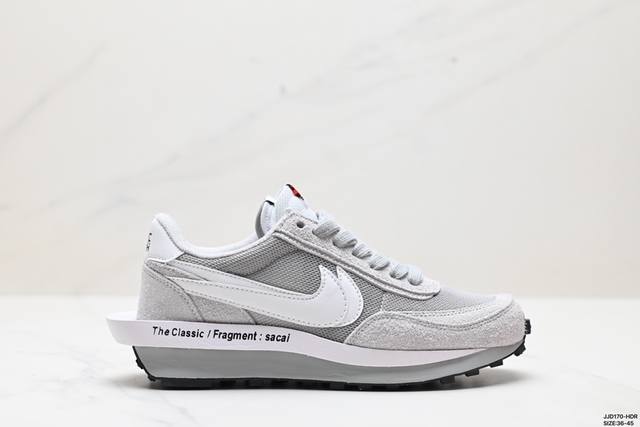 真标sacai X Nike Ldwaffle 华夫1代 解构高端跑鞋 联名设计 双钩双鞋舌设计 遵循原版 官方货号:Dh2684-001 尺码:36-45 I