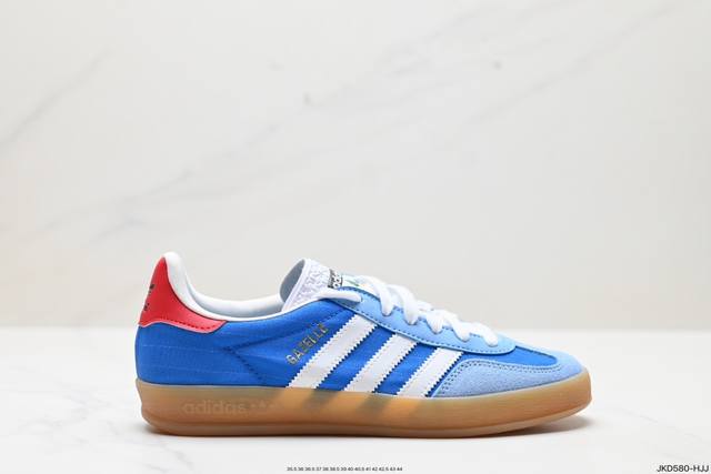 公司级阿迪达斯adidas Originals Bunny Gazelle Indoor 三叶草复古防滑耐磨低帮板鞋 鞋款采用柔软的绒面革和耐用的皮革衬里融合在