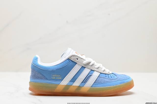 公司级阿迪达斯adidas Originals Bunny Gazelle Indoor 三叶草复古防滑耐磨低帮板鞋 鞋款采用柔软的绒面革和耐用的皮革衬里融合在