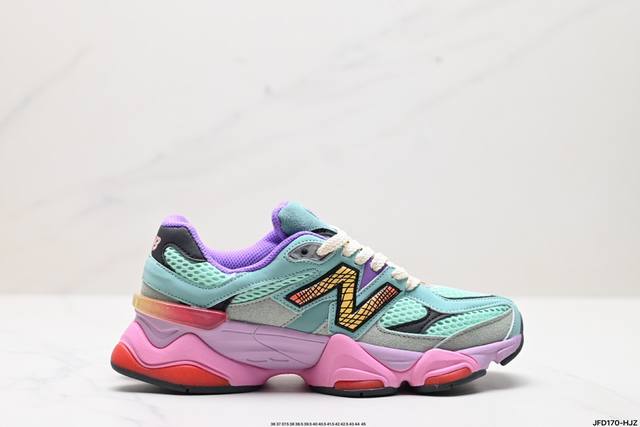 公司级new Balance Nb 9060 鞋款灵感源自设计师本人对夏日的怀日回忆。鞋面大身由空间双格及磨砂鞋面拼接而生，配以柔和、温暖的粉橘色调，夏日氛围拉