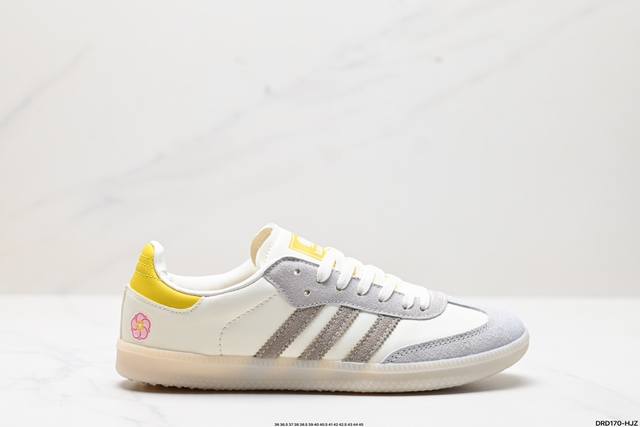 真标阿迪达斯三叶草adidas Originals Samba Kasina 桑巴舞系列绅士德训足球风百搭低帮休闲运动板鞋 货号:Ie0169 尺码:36 36