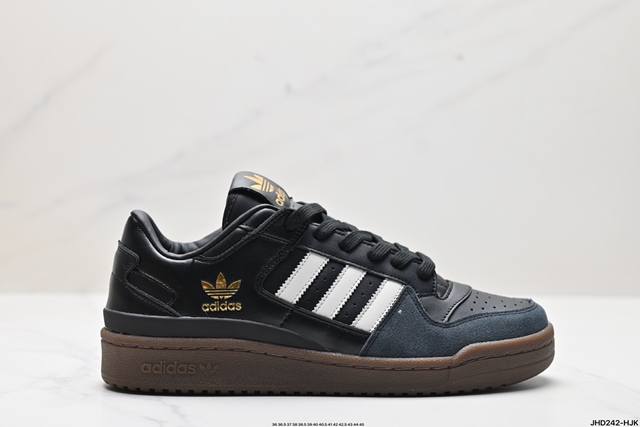 公司级阿迪达斯 Adidas Forum Low 低帮百搭潮流休闲运动板鞋 以复古篮球鞋的外形为基础，采用皮革拼接，简约百搭，更加贴合舒适。中底内侧网格造型起到