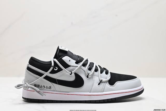 公司级nike Air Jordan 1 Low X 头文字d 解构抽绳低帮 Aj1乔1低帮休闲板鞋 同步官方配色 市场唯一独家头层皮打造 原鞋原档案开发 原厂