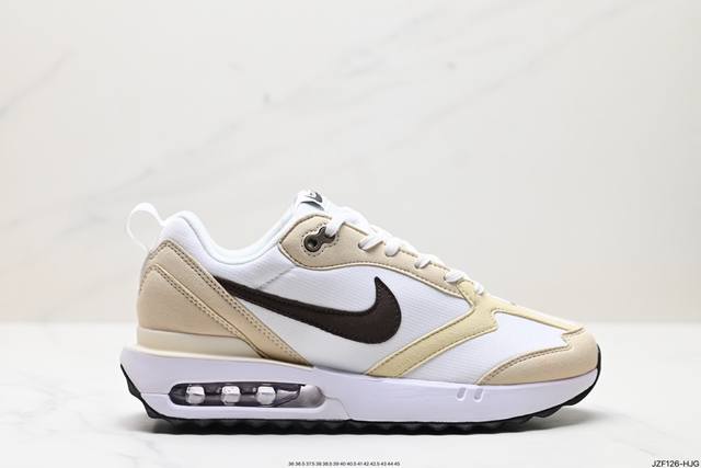 公司级耐克nk Air Max Dawn 黎明系列低帮气垫百搭休闲运动慢跑鞋 采用柔软翻毛皮和透气梭织材料打造利落鞋面 中底和鞋跟融入现代感线条设计 货号:Dz