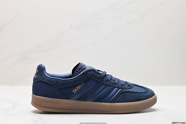 真标阿迪达斯adidas Originals Gazelle+1 三叶草复古防滑耐磨低帮板鞋 鞋款采用柔软的绒面革和耐用的皮革衬里融合在橡胶外底上！ 货号:Ho