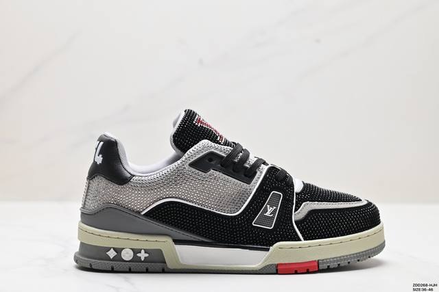 公司级全新lv路易威登louis Vuitton Trainer Sneaker Low休闲运动文化百搭板鞋 尺码:36-46 Id:Zdd268-Hjh