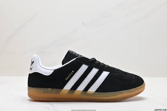 公司级adidas Originals Gazelle Indoor 三叶草休闲防滑耐磨低帮板鞋 鞋头出色设计 塑就出众贴合感 稳固的后跟贴合足部曲线设计 软弹