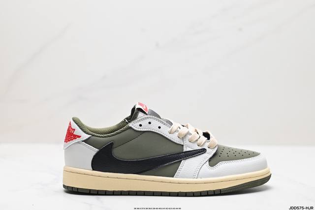 真标nike Aj1倒勾travis Scott X Air Jordan 1 Reverse Mocha Aj1乔1 联名倒钩 低帮文化篮球鞋 完美品质出货