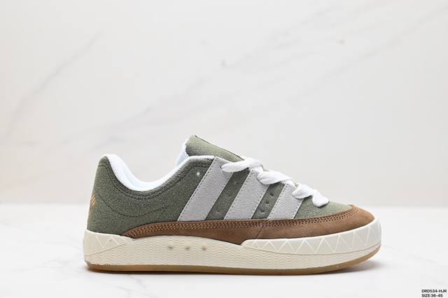 真标adidas Adimatic Low 马蒂奇系列低帮 复古鲨鱼面包鞋运动休闲滑板板鞋 整个鞋面由色彩艳丽的麂皮制成 搭配品牌标志性大尺寸三条纹 Logo