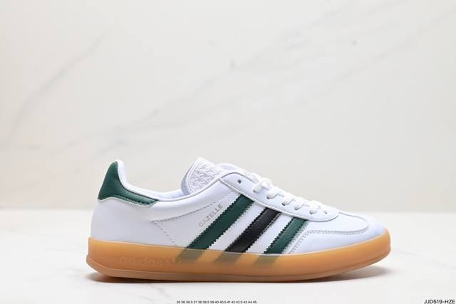 公司级adidas Originals Gazelle Indoor 三叶草休闲防滑耐磨低帮板鞋 鞋头出色设计 塑就出众贴合感 稳固的后跟贴合足部曲线设计 软弹