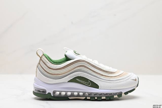 真标耐克 Nike Air Max 97 小勾子弹复古全掌气垫休闲运动鞋 正确子弹头鞋型 鞋身swoosh视觉呈现效果 货号:Dm8588-100 尺码:36-