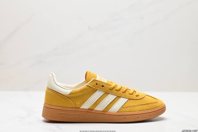 公司级adidas Handball Spezial 官方正确版本 阿迪达斯经典款 复古休闲板鞋 全鞋采用反毛皮制作 牛筋耐磨大底 承载青春情怀的板鞋 经典三条