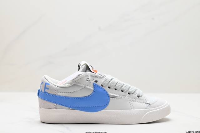 公司级nike Blazer Mid‘77 Jumbo 经典百搭低帮开拓者休闲运动板鞋 真硫化铝楦制作 原厂布料拼接 独家裁片完美鞋型 台湾进口软感荔枝头层皮