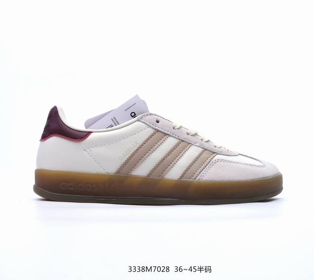 Adidas Originals Gazelle W 三叶草休闲防滑耐磨低帮板鞋 公司级版本 鞋头出色设计 塑就出众贴合感 稳固的后跟贴合足部曲线设计 软弹舒适