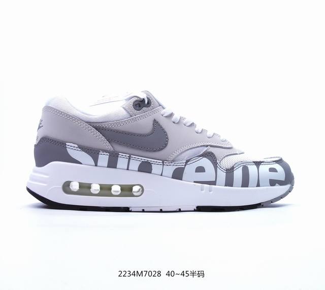 司公级nike Air Max 1 Air Max 垫气 新全色配 身鞋材均质选择皮革、物织、皮麂种多质材覆盖，保质证感前的下提，次层感也相当错不。节细面方，除