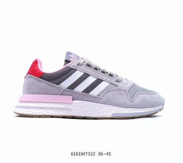 阿迪达斯adidas Originals Zx500 全新的爆米花升级版本全新 Zx500 Rm 延续了 Zx500 的復古跑鞋风格，鞋身由麂皮与网眼结合打造，