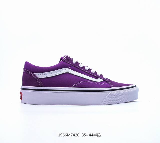 硫化底带半码！ Vans 万斯 Old Skool 时尚低帮百搭 耐磨防滑 硫化底休闲板鞋 Id:1966M7420