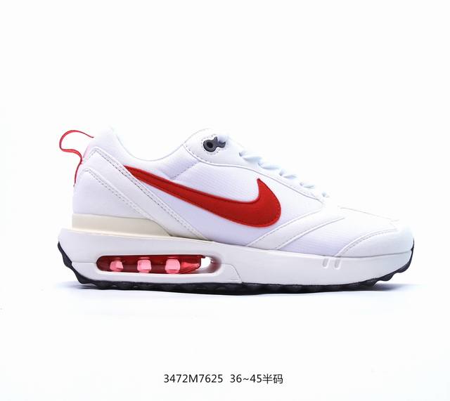 Nk Air Max Dawn 黎明系列低帮气垫百搭休闲运动慢跑鞋 采用柔软翻毛皮和透气梭织材料打造利落鞋面，中底和鞋跟融入现代感线条设计，兼具复古风格与时尚魅