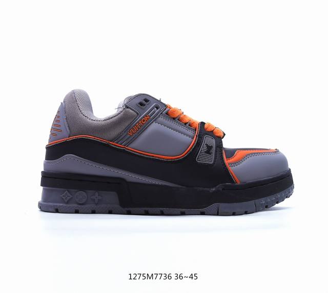 公司级全新lv路易威登louis Vuitton Trainer Sneaker Low休闲运动文化百搭板鞋 尺码:36-45，编码1275M7736