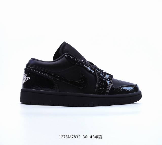 Air Jordan 1 Low Black Croc Aj1 乔1鳄鱼黑 低帮文化休闲板鞋 Hj7743-010 尺码：36 36.5 37.5 38 38.