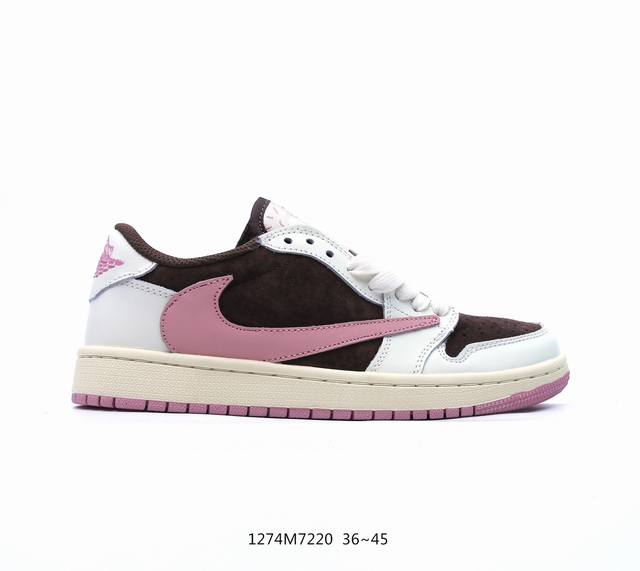 Travis Scott X Air Jordan 1 Low 倒钩联名全鞋采用原装头层皮，用料扎实 精雕细琢鞋型极致还原 飞翼3D打印改良 深度立体 四线中底