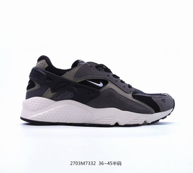 耐克nike Air Huarache Runner 华莱士12代网面透气氯丁橡胶运动休闲跑鞋此款鞋采用近几年比较流行的版型设计外观时尚大气 鞋底采用耐磨的材质