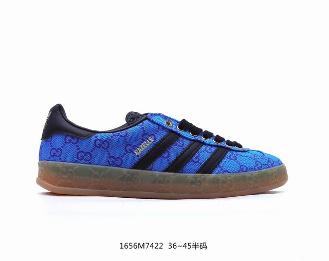 意大利奢侈品牌-古驰gucci X 德国运动品牌阿迪达斯adidas Originals Gazelle Esquisite Gucci 羚羊系列低帮复古百搭休