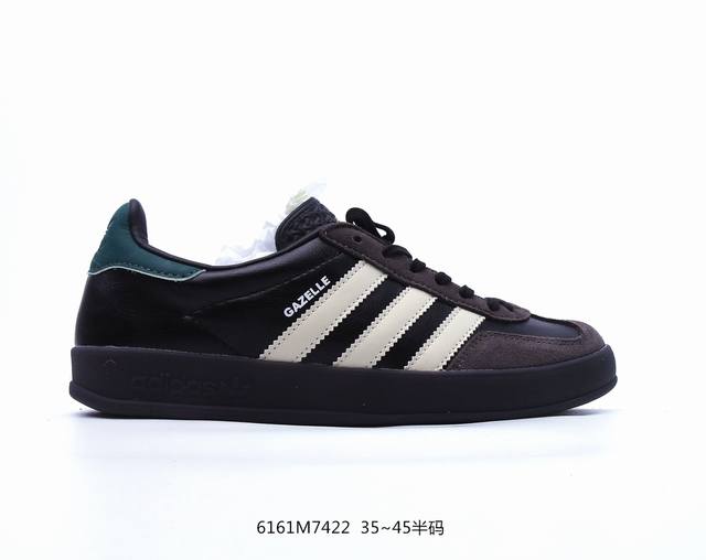 公司级adidas Originals Gazelle Indoor 三叶草休闲防滑耐磨低帮板鞋 鞋头出色设计 塑就出众贴合感 稳固的后跟贴合足部曲线设计 软弹