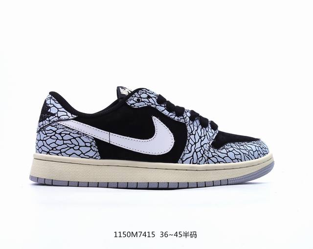 耐克nike Air Jordan 1 Low”White Obsidian Indian“Aj1乔丹一代低帮经典复古文化休闲运动篮球鞋 货号：553558 1