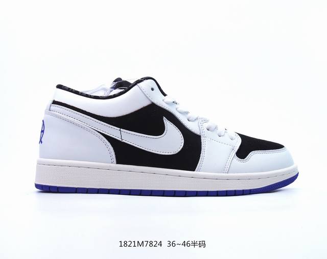 Jordan Air Jordan 1 Low Quai 54 舒适百搭防滑耐磨 低帮 篮球鞋 男款 黑白 尺码40-45 货号hq0764-001，编码182