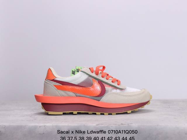 真标sacai X Nike Ldwaffle 华夫1代 解构高端跑鞋 联名设计 双钩双鞋舌设计 遵循原版 官方货号:Dh2684-001 尺码:36-45 X