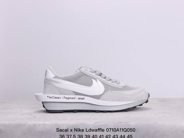 真标sacai X Nike Ldwaffle 华夫1代 解构高端跑鞋 联名设计 双钩双鞋舌设计 遵循原版 官方货号:Dh2684-001 尺码:36-45 X