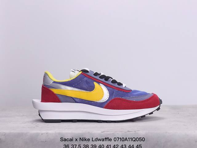 真标sacai X Nike Ldwaffle 华夫1代 解构高端跑鞋 联名设计 双钩双鞋舌设计 遵循原版 官方货号:Dh2684-001 尺码:36-45 X