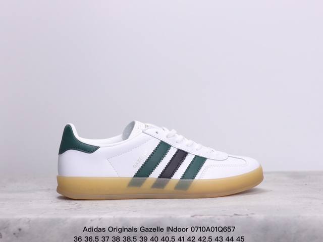 Adidas Originals Gazelle Indoor 三叶草休闲防滑耐磨低帮板鞋 鞋头出色设计 塑就出众贴合感 稳固的后跟贴合足部曲线设计 软弹舒适